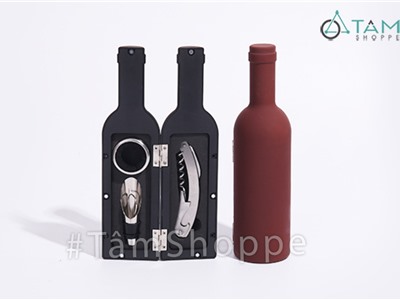 Bộ 3 dụng cụ khui rượu hình chai ĐGD-02