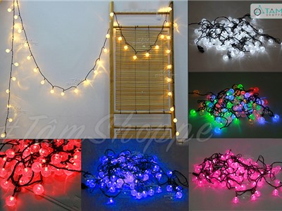 Dây đèn Led trái bi bọt nước bi nhỏ Thái Lan 7m 72 Led nhiều màu chọn