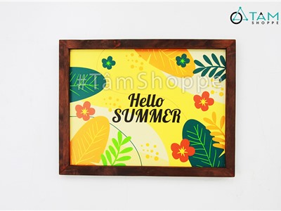Tranh gỗ phong cách nhiệt đới Tropical Hello Summer tone vàng TRG-30