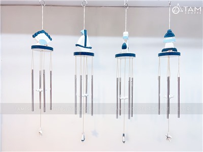 Chuông gió ống nhôm 4 kiểu chủ đề biển [Nhạy gió - Dài 55cm] CHUONGGIO-01
