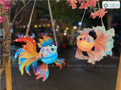 Lồng đèn cá chép DIY tự lắp ráp 3 màu siêu xinh [Loại 01 - nhiều phụ kiện] LDEN-GIAY-11