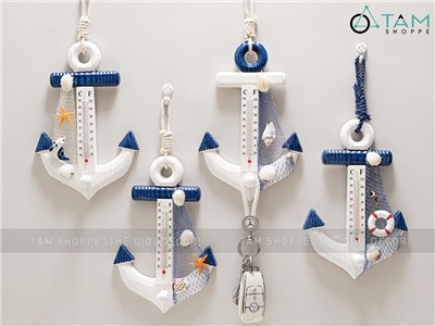 Nhiệt kế hình mỏ neo trang trí dài 23,5cm [Đo nhiệt độ phòng- Nhiều kiểu] MONEO-02