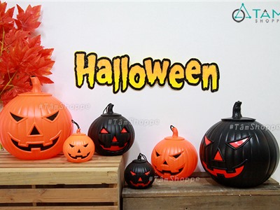  Quả bí ngô Halloween trang trí bằng nhựa cứng nhiều cỡ