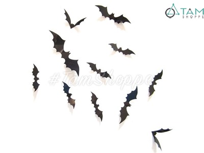  Bầy dơi dán tường 3D nhựa mỏng hiệu ứng đẹp mắt HLW-DOI-01