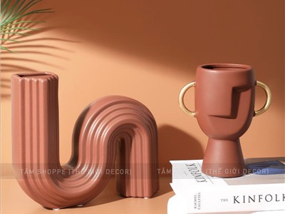 Bình hoa nghệ thuật màu đất nung thổ dân 2 kiểu [Cao cấp - chuẩn đẹp] BINHLOHOA-03