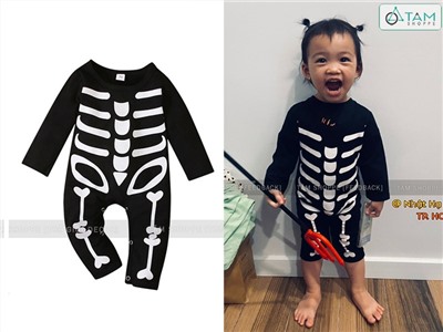 Bộ đồ hóa trang người xương trắng đen cho bé BOHOATRANG-06