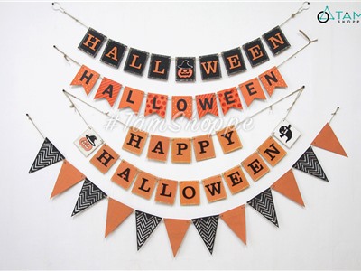 Dây chữ Halloween bằng gỗ handmade nhiều kiểu HLW-CHU-05