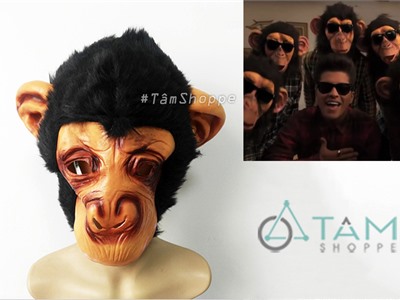 Mặt nạ đầu khỉ Lazy Song cao su cao cấp HLW-MN-79-2