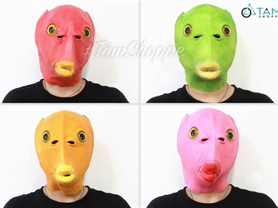 Mặt nạ đầu cá cao su nhiều màu HLW-MN-87