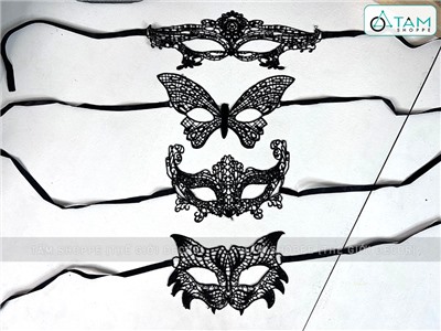  Mặt nạ vải ren đen che nửa mặt nhiều kiểu MATNA-104