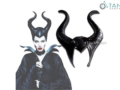 Nón sừng tiên hắc ám Maleficent cao su đen HLW-N-02