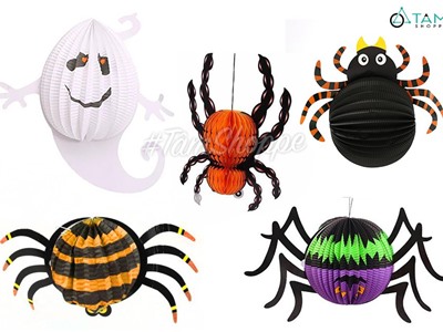 Lồng đèn Halloween giấy con nhện nhiều kiểu HLW-LDG-03