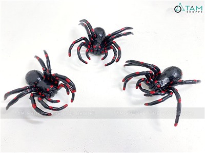 Set 03 con nhện giả trang trí đốm vàng đỏ ĐK10cm