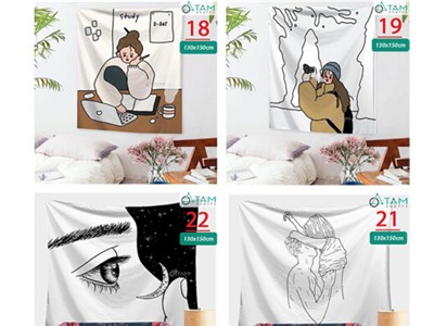 Tranh vải treo tường hoạt hình đơn giản khổ 130x150cm