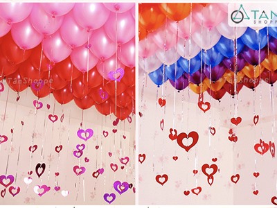 Dây tim rơi cột đuôi bong bóng trang trí PA-PKTTB-09