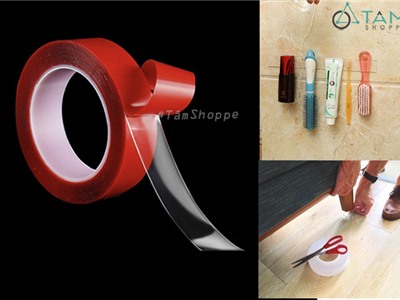 Cuộn băng keo 2 mặt trong suốt siêu dính 3m ĐK1cm PA-PKTTB-02