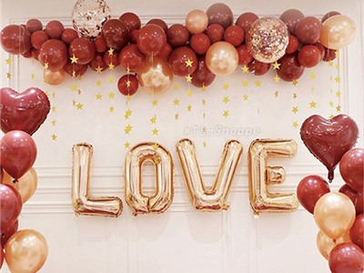 Bộ trang trí tỏ tình cầu hôn chữ LOVE lớn dây sao vàng NO.6706