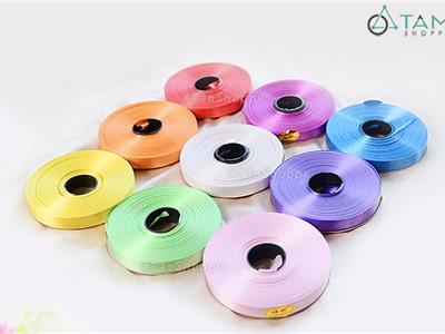 Cuộn dây ruy băng trang trí bằng nhựa bản 1cm nhiều màu PA-RB-01