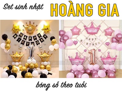 Set trang trí sinh nhật vương miệng Hoàng gia (Số theo tuổi) SSN-BDTS-004-5