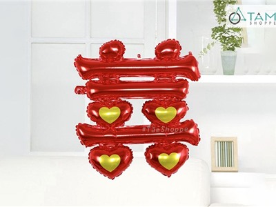 Bong bóng kiếng chữ Song Hỷ 90cm BBK-CH.SH-0