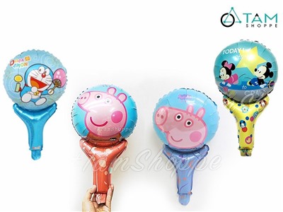 Bong bóng kiếng cầm tay hoạt hình nhiều kiểu 35cm BBK-CT-01