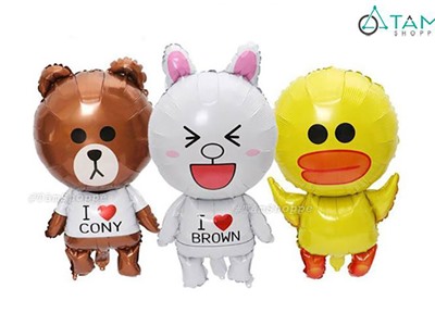 Bong bóng kiếng hình Gấu Brown - Thỏ Cony - Vịt Sally 33cm BBK-HCV-01