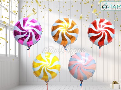 Bong bóng kiếng hình kẹo mút quạt xoáy ĐK35cm BBK-KEO-01