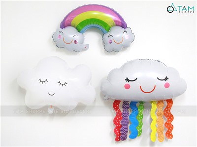 Bóng kiếng hình đám mây cầu vồng nhiều kiểu 60cm BBK-MAY-01