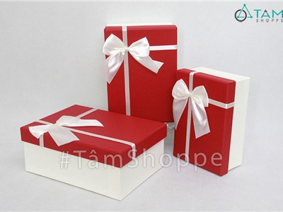 Hộp quà tặng có nơ ngẫu nhiên màu HQ-03