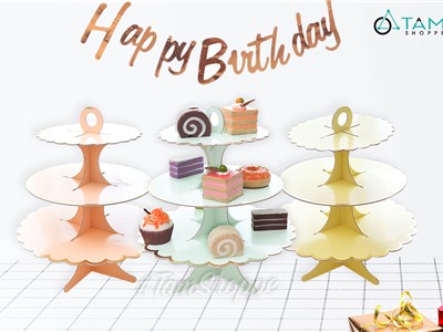 Kệ để bánh 3 tầng giấy hình cây cổ thụ C.STAND-02