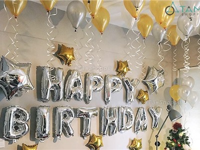 Set trang trí sinh nhật HPBD ngôi sao vàng bạc SSN-KG-6604