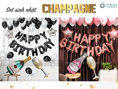 Set trang trí sinh nhật rượu vang HPBD 2 sao SSN-BDTS-014