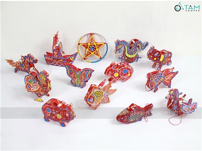 Lồng đèn giấy kiếng mini hình thú 13 kiểu ĐK15cm LDEN-KIENG-03