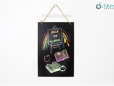 Bảng đen viết phấn chữ nhật đứng treo tường 20x30cm [2 mặt - dễ viết] BANGDEN-11