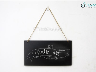 Bảng đen viết phấn chữ nhật ngang 26x14cm treo tường [2 mặt - dễ viết] BANGDEN-15