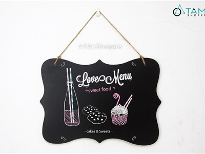 Bảng đen viết phấn gỗ treo tường 34X25cm BDTC-05
