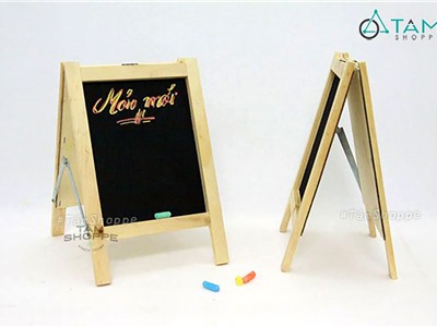 Standee bảng đen viết phấn Menu chữ A 2 mặt để bàn 30x20cm [Dễ viết - Gấp gọn] BANGDEN-04