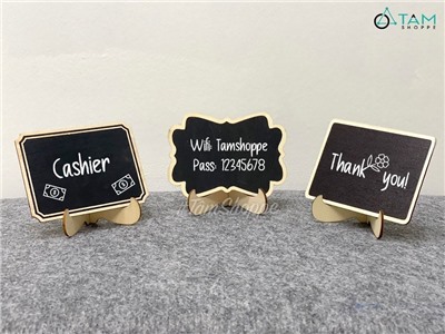 Bảng đen viết phấn mini để bàn có giá đỡ [1 mặt - tháo lắp] BANGDEN-17