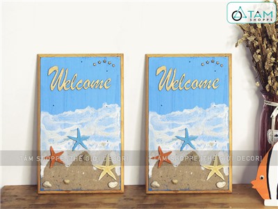 Bảng welcome bãi cát sóng biển 3 sao BTC-WEL-04