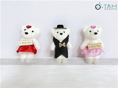 Bé gấu mini trang trí bó hoa hộp quà tặng 3 kiểu [Nhỏ xinh - Được chọn màu] TCV-GAU-01