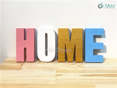 Chữ HOME gỗ 4 màu cao 16cm CHUCAI-G-03