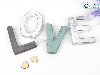 Chữ Love gỗ để bàn Vintage rời cao 15cm CHGO-29