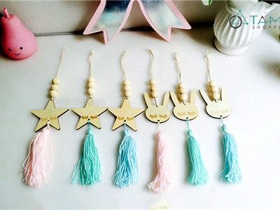 Dây treo trang trí Dreamer gỗ chùm tua rua W-DTTT-01