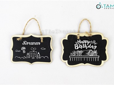 Set 06 bảng đen viết phấn mini treo tường cùng kiểu [1 mặt - kèm dây] BANGDEN-16