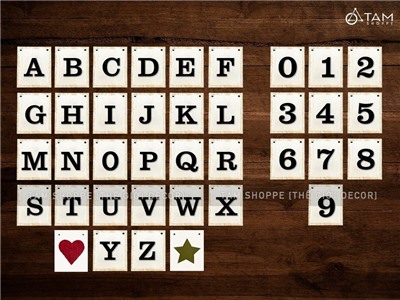 Thẻ chữ gỗ số gỗ trang trí [Lẻ từng thẻ - Có lỗ xỏ dây treo] CHU-GO-11