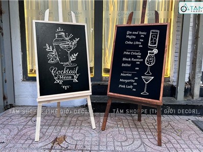 COMBO Bảng đen viết phấn và giá đỡ [tặng kèm phấn, mút lau]