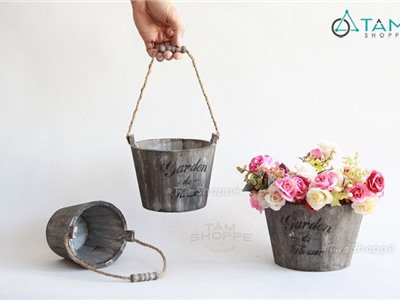 Xô gỗ Vintage Garden