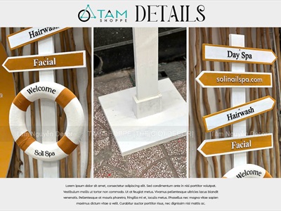 Concept cây chỉ đường decor biển “Summer Direction” + Ván lướt sóng Logo theo yêu cầu [2026 - Tâm Nguyễn Decor] CC-BIEN-2604