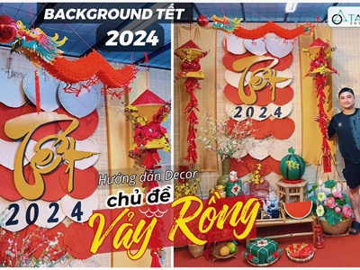 Hướng dẫn trang trí background Tết 2024 chủ đề 