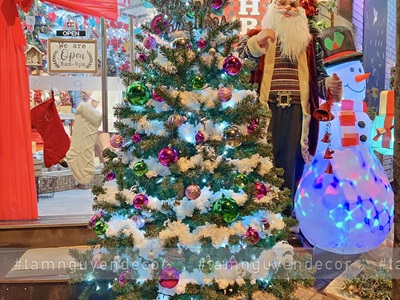 Cây thông Noel xanh trơn 1 loại lá đầu tròn [Cao 1m5-4m5] X-TREE-LP-TNQC